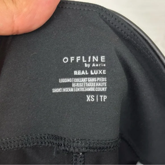 OFFLINE By Aerie Real Luxe Faux Leather Leggings Black NWT Size XS Short - Picture 5 of 10